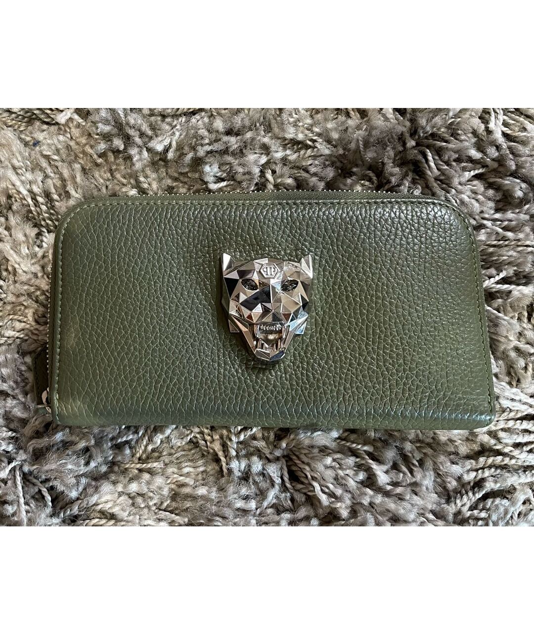PHILIPP PLEIN Хаки кожаный кошелек, фото 9