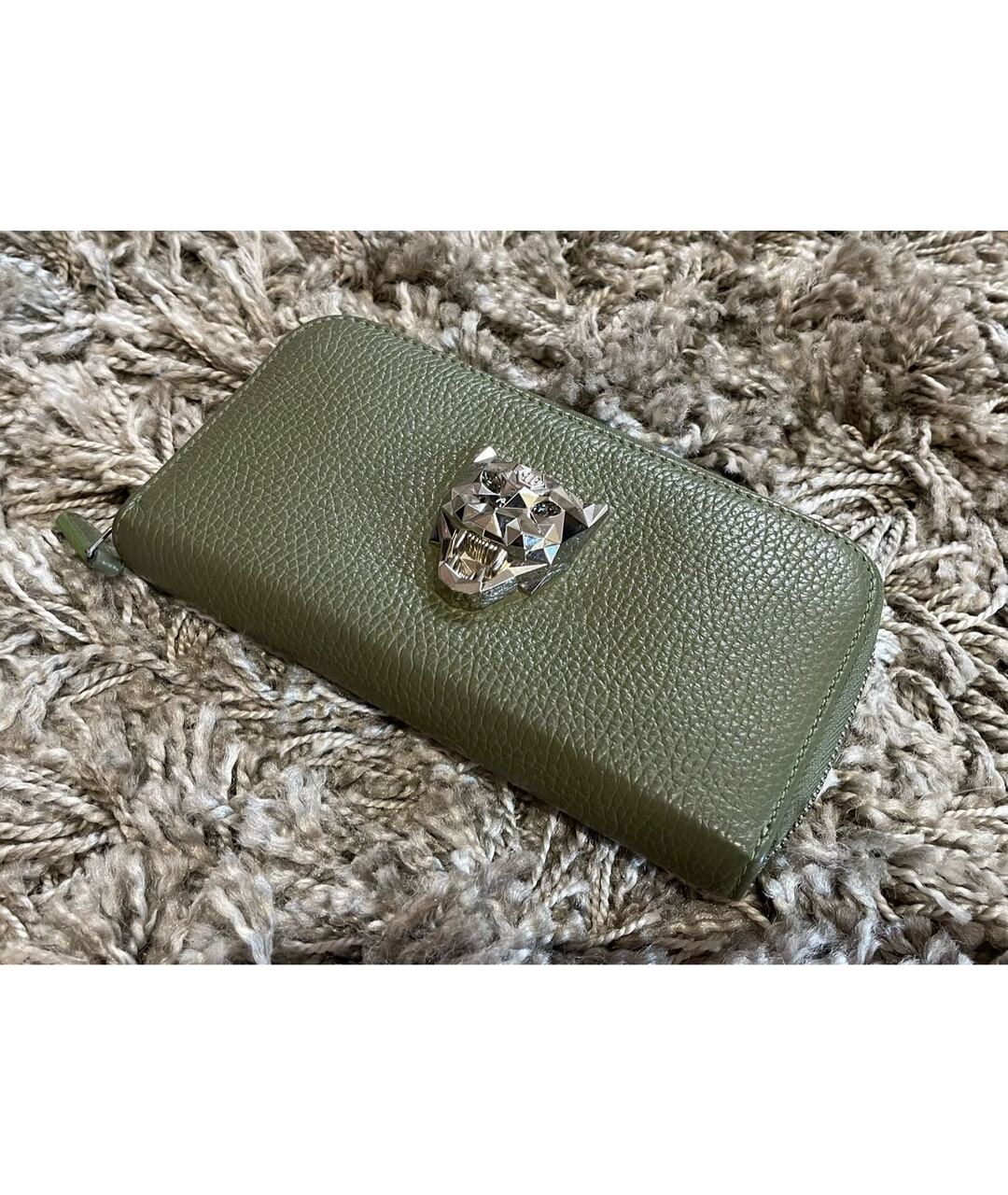 PHILIPP PLEIN Хаки кожаный кошелек, фото 2