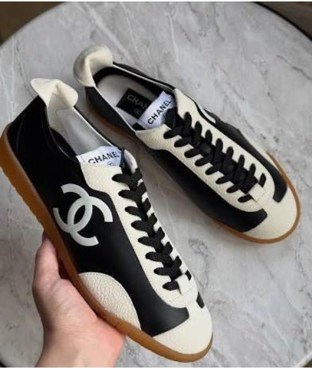 CHANEL Черные кожаные кеды, фото 2