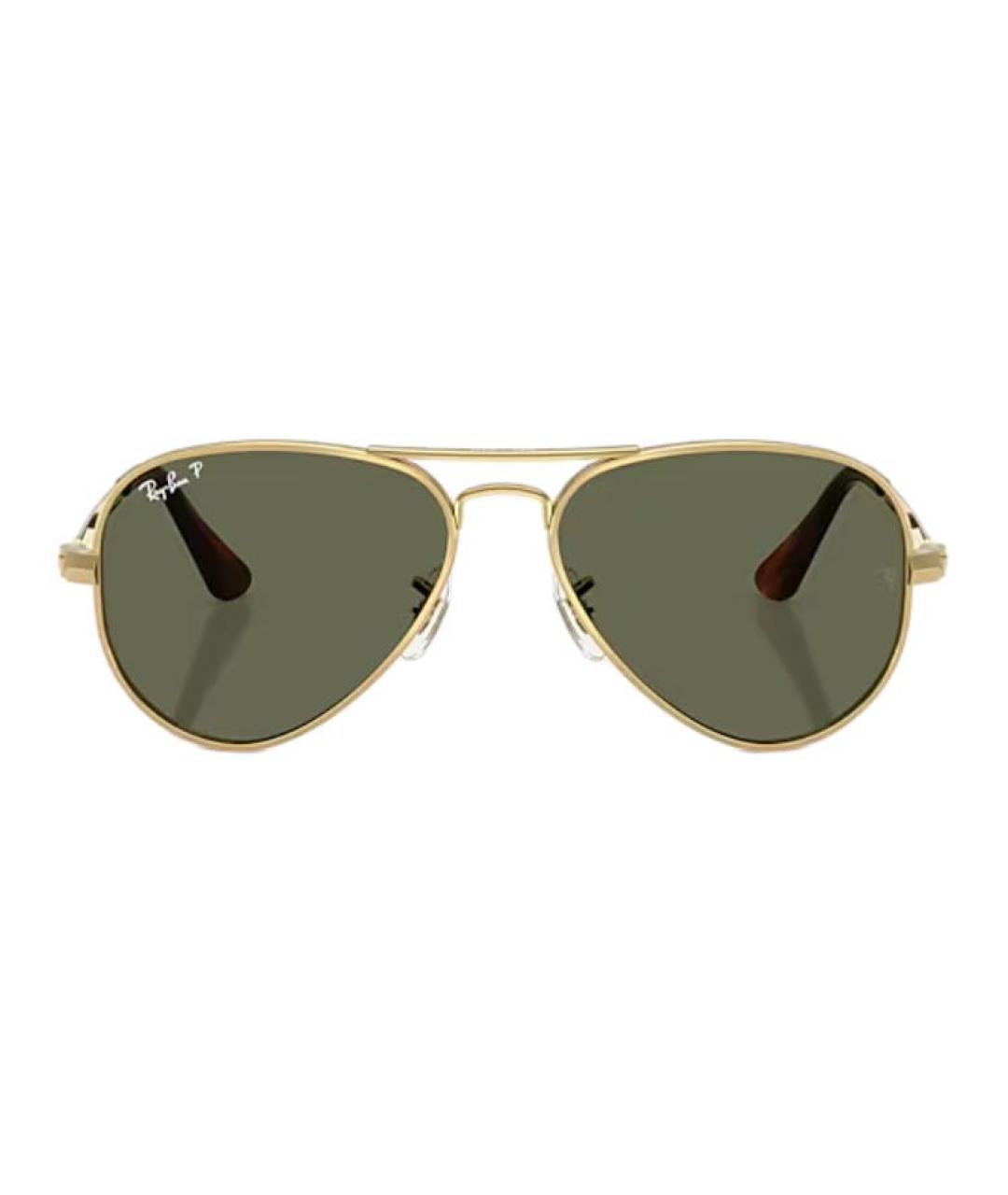 RAY BAN Золотые металлические солнцезащитные очки, фото 2