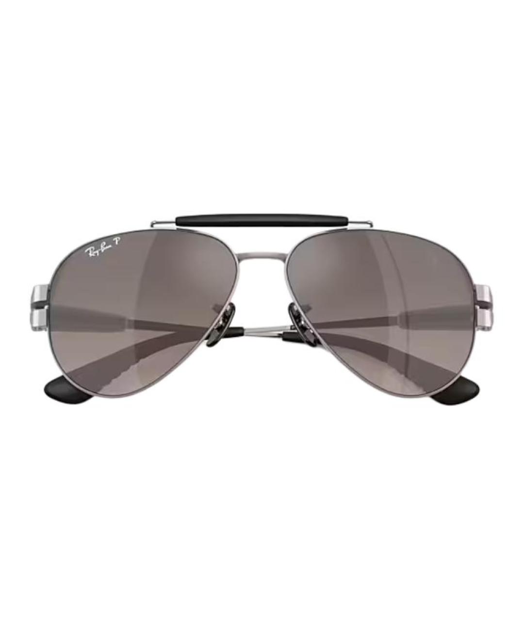 RAY BAN Серые металлические солнцезащитные очки, фото 3