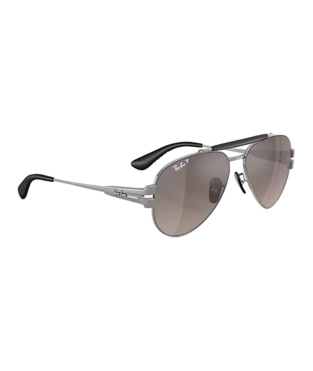 RAY BAN Серые металлические солнцезащитные очки, фото 4
