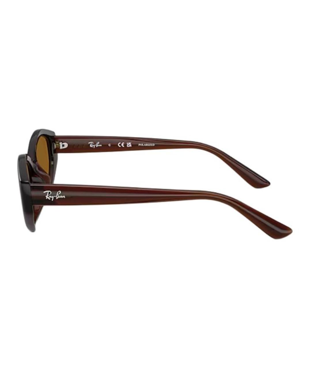 RAY BAN Коричневые пластиковые солнцезащитные очки, фото 5