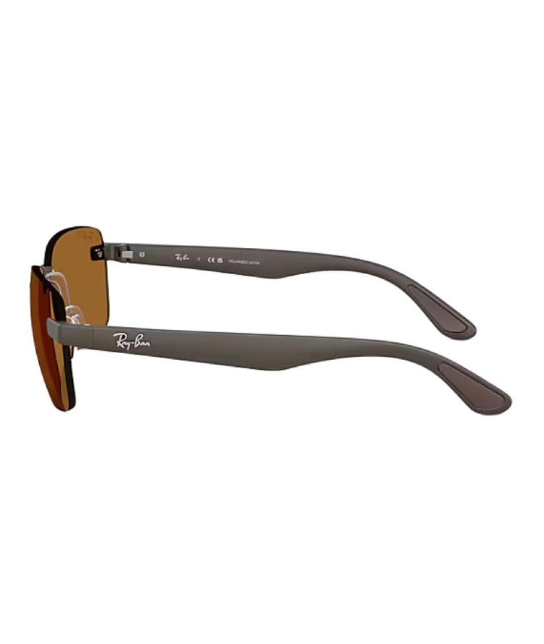 RAY BAN Коричневые пластиковые солнцезащитные очки, фото 3