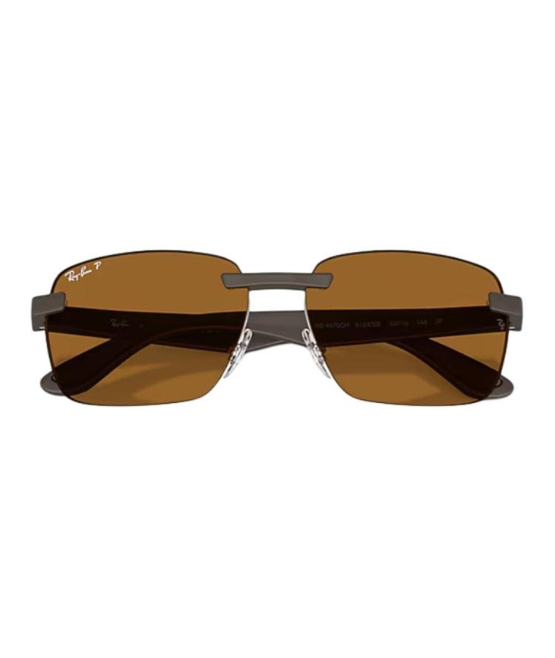 RAY BAN Коричневые пластиковые солнцезащитные очки, фото 5