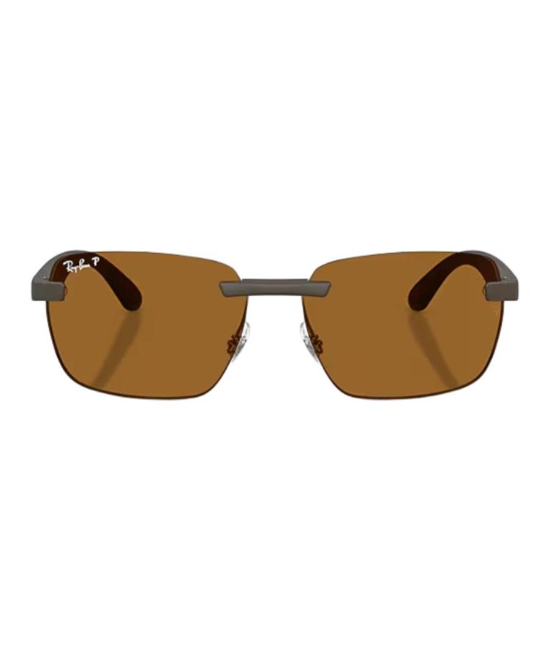 RAY BAN Коричневые пластиковые солнцезащитные очки, фото 2