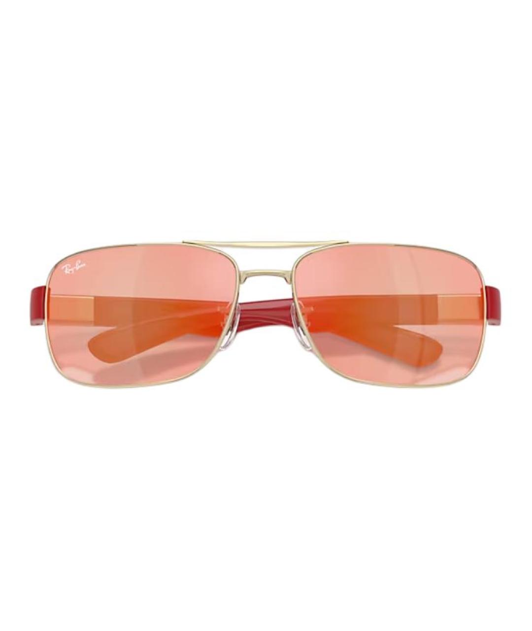 RAY BAN Красные металлические солнцезащитные очки, фото 4