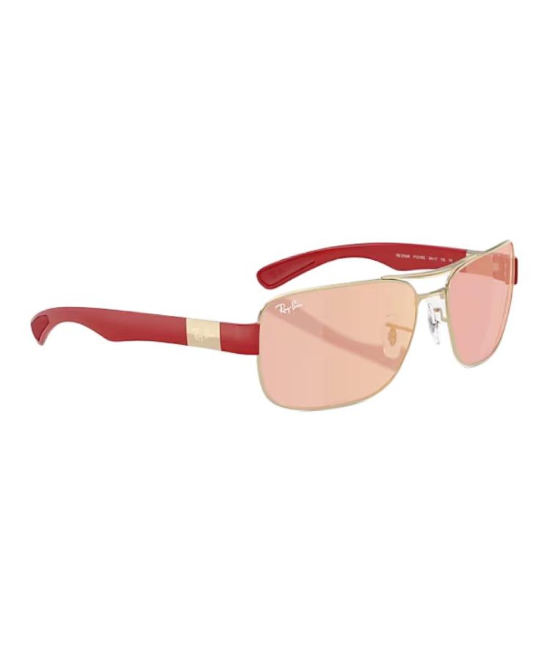 RAY BAN Красные металлические солнцезащитные очки, фото 3