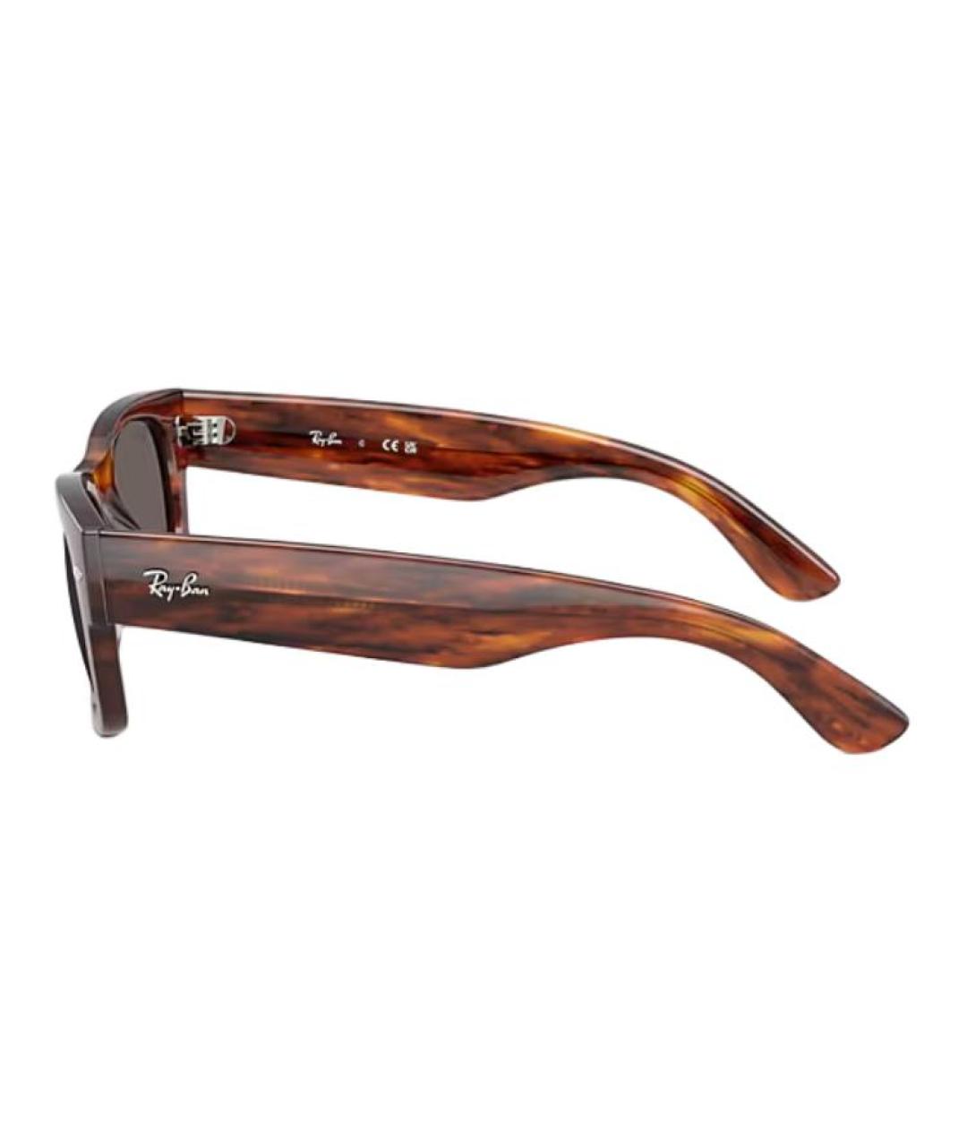 RAY BAN Коричневые пластиковые солнцезащитные очки, фото 4