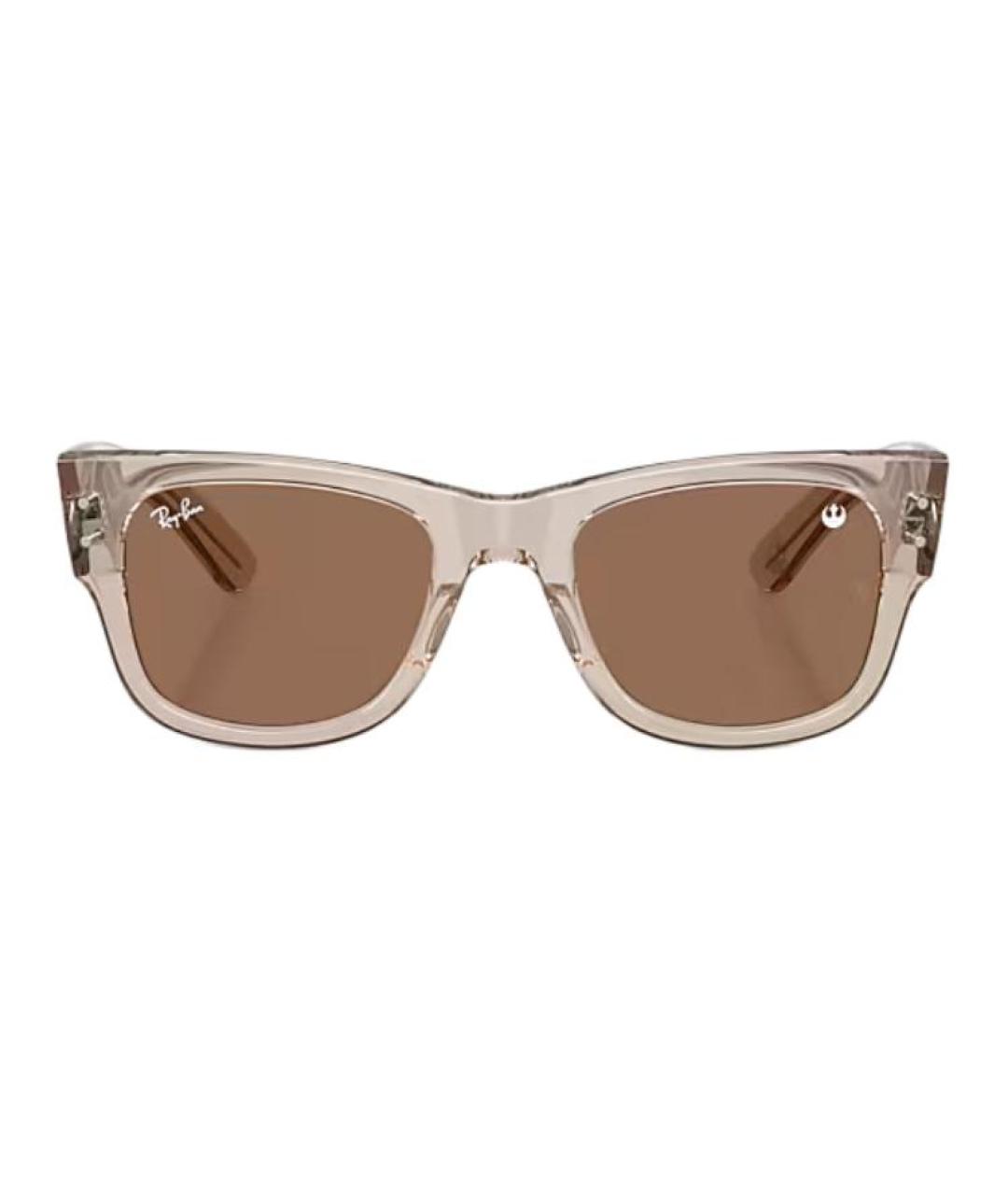 RAY BAN Бежевые пластиковые солнцезащитные очки, фото 2