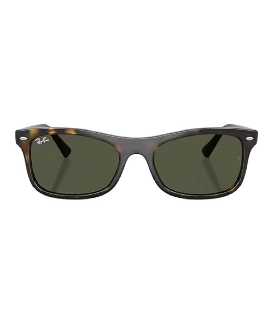 RAY BAN Коричневые пластиковые солнцезащитные очки, фото 2