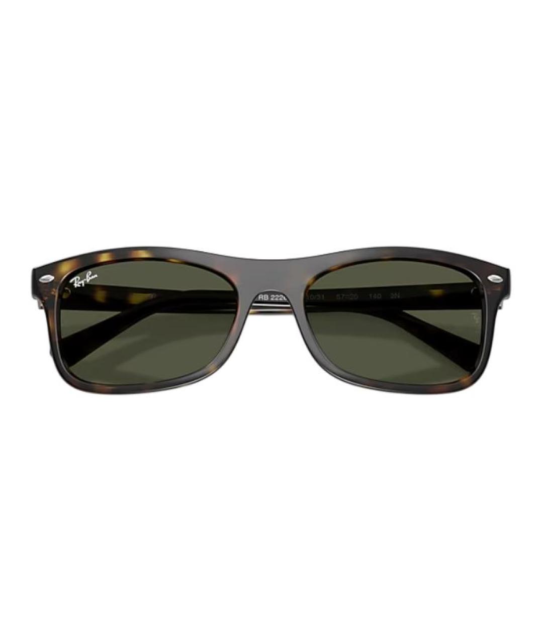 RAY BAN Коричневые пластиковые солнцезащитные очки, фото 3