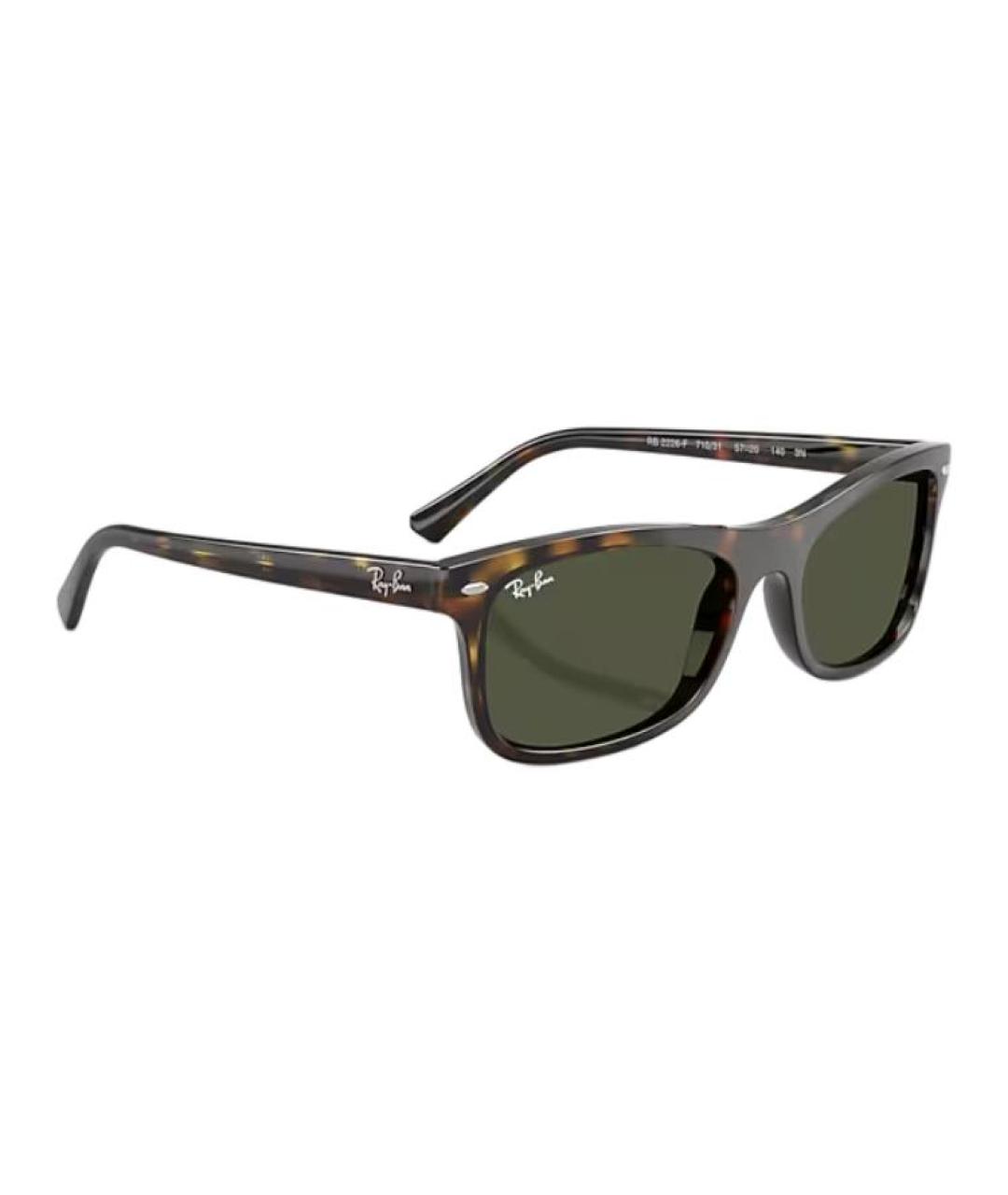 RAY BAN Коричневые пластиковые солнцезащитные очки, фото 4