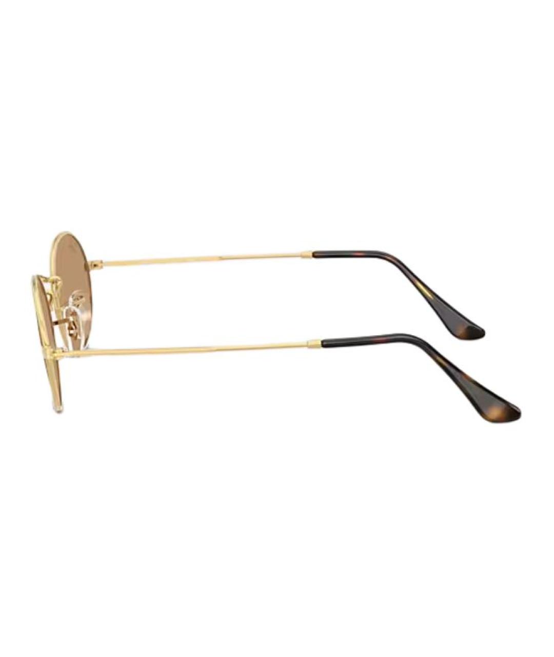 RAY BAN Золотые металлические солнцезащитные очки, фото 3