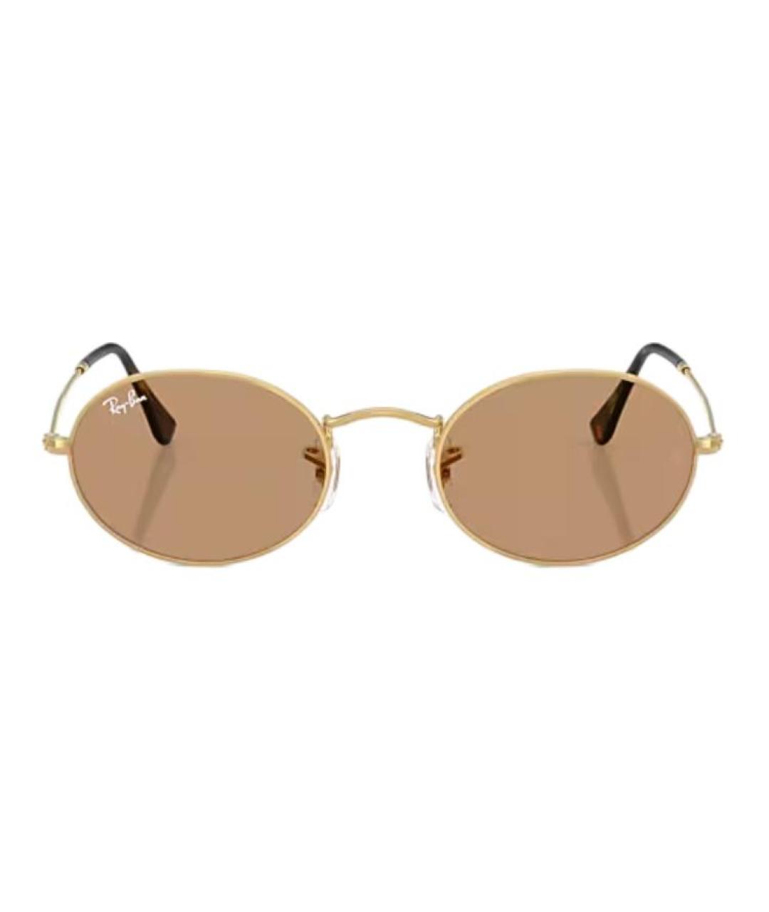 RAY BAN Золотые металлические солнцезащитные очки, фото 2
