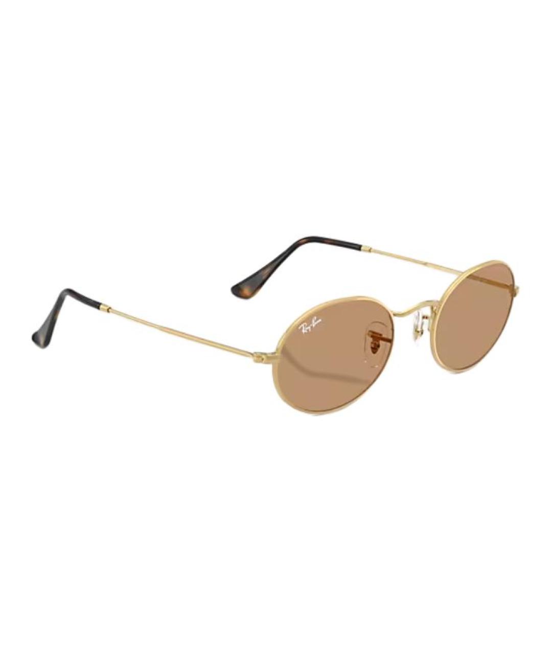 RAY BAN Золотые металлические солнцезащитные очки, фото 4
