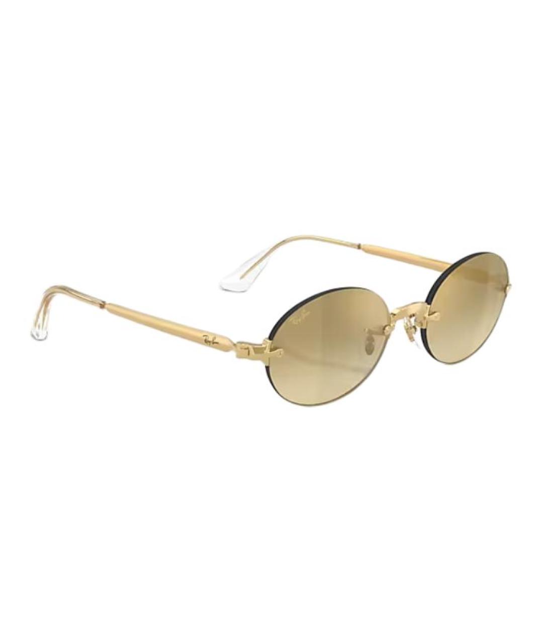 RAY BAN Золотые металлические солнцезащитные очки, фото 4