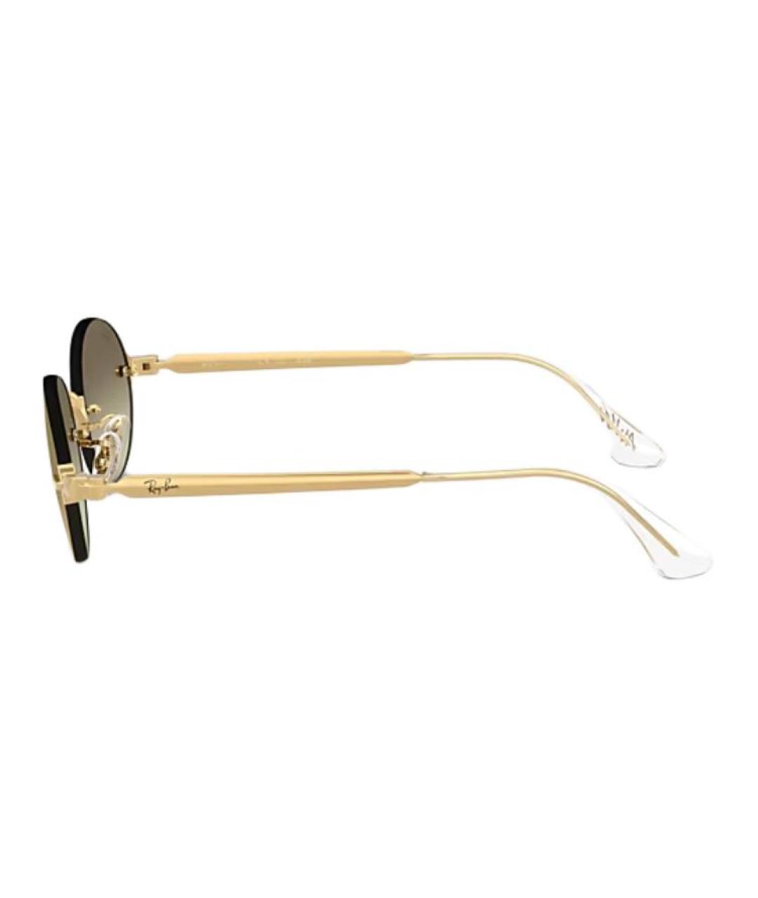 RAY BAN Золотые металлические солнцезащитные очки, фото 3