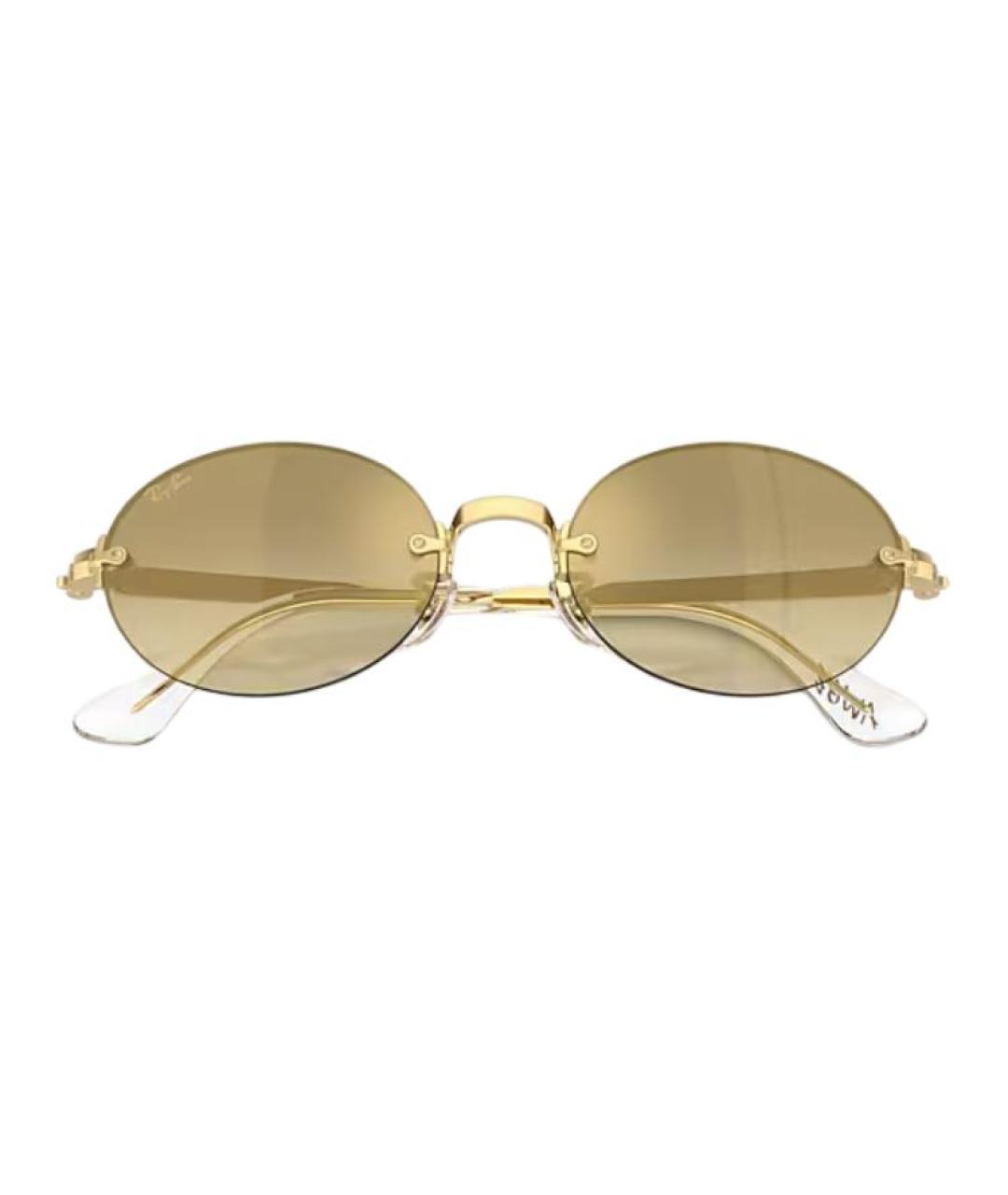 RAY BAN Золотые металлические солнцезащитные очки, фото 5