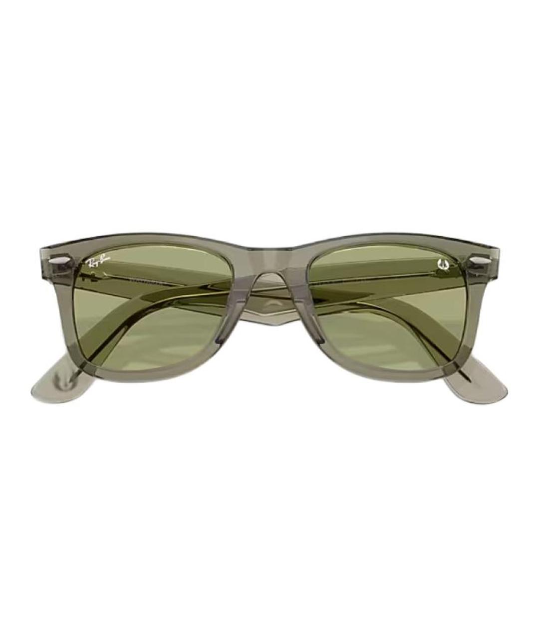 RAY BAN Зеленые пластиковые солнцезащитные очки, фото 5