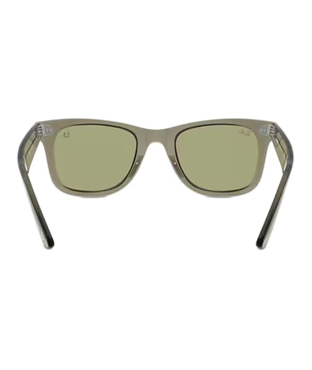 RAY BAN Зеленые пластиковые солнцезащитные очки, фото 4