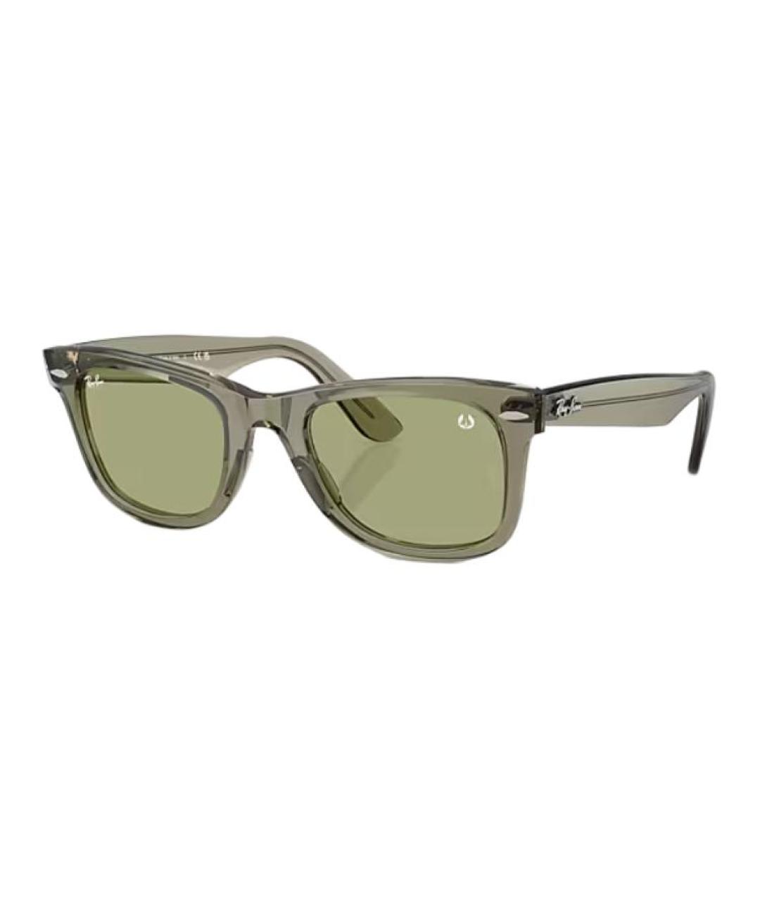 RAY BAN Зеленые пластиковые солнцезащитные очки, фото 1