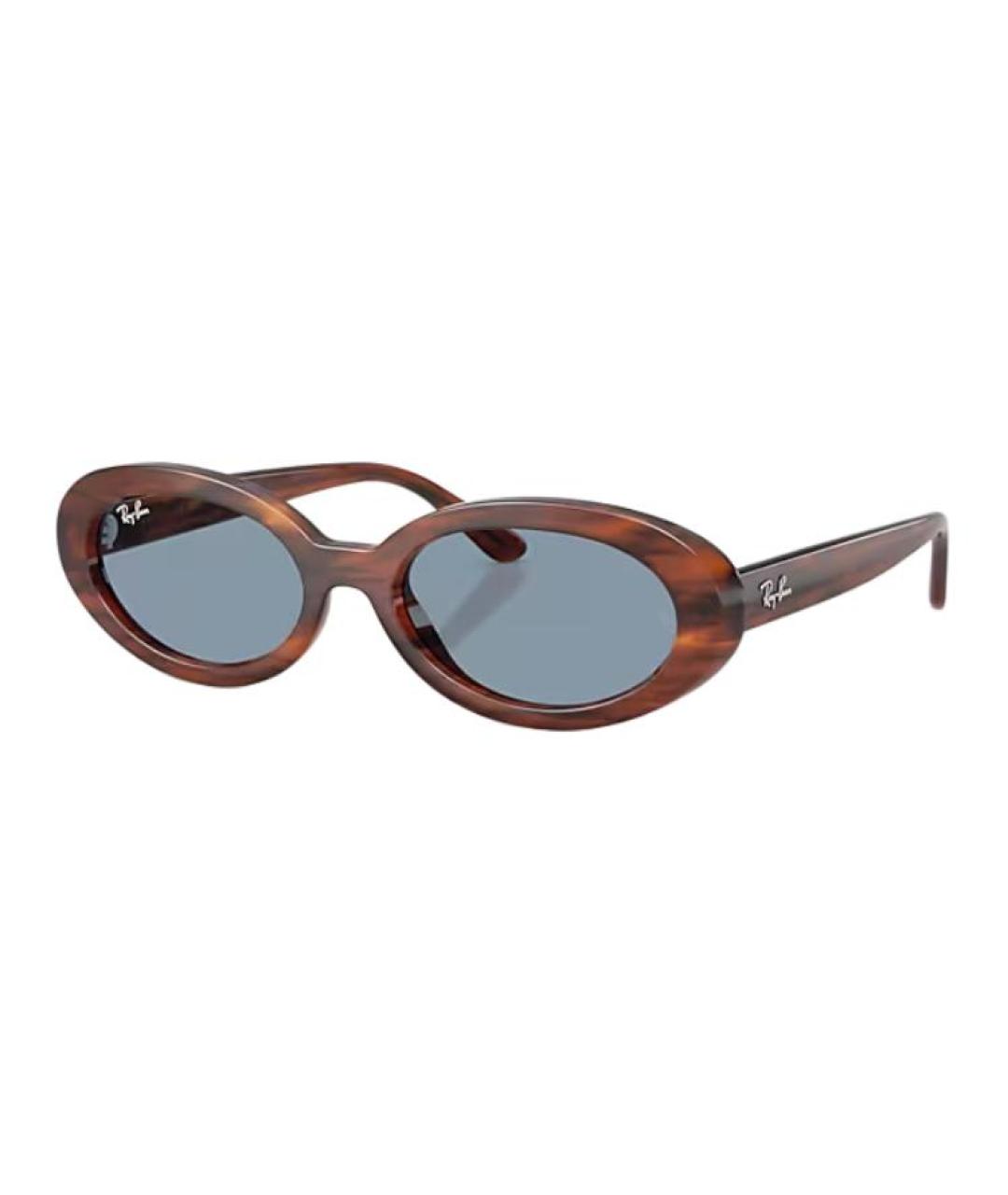 RAY BAN Коричневые пластиковые солнцезащитные очки, фото 1