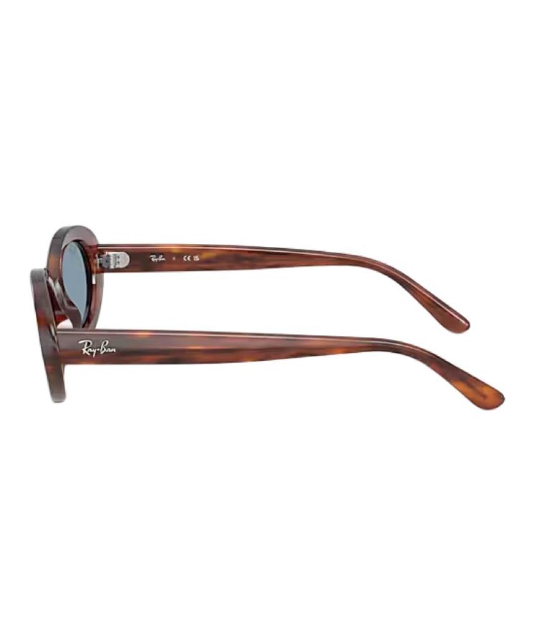 RAY BAN Коричневые пластиковые солнцезащитные очки, фото 3