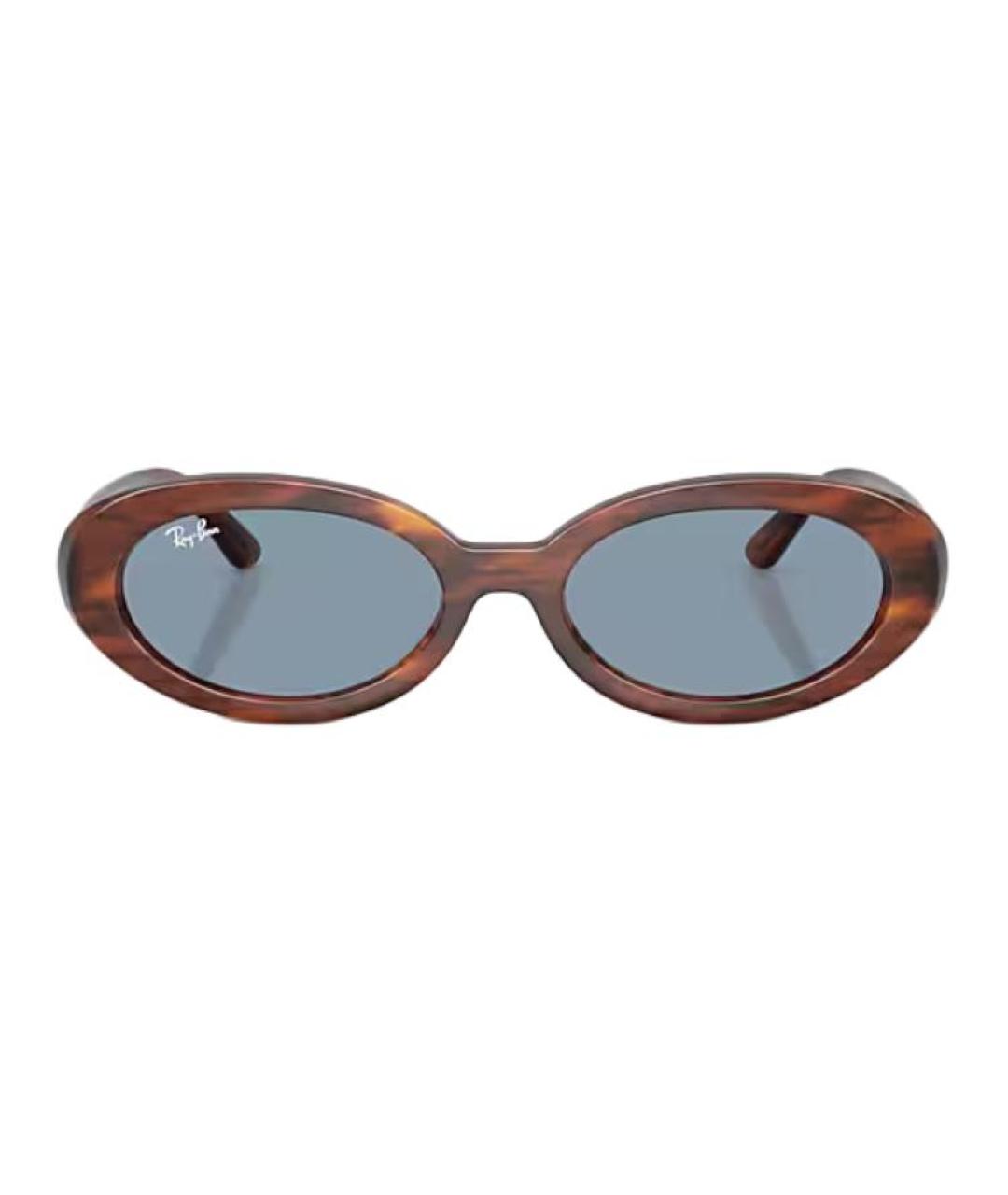 RAY BAN Коричневые пластиковые солнцезащитные очки, фото 2