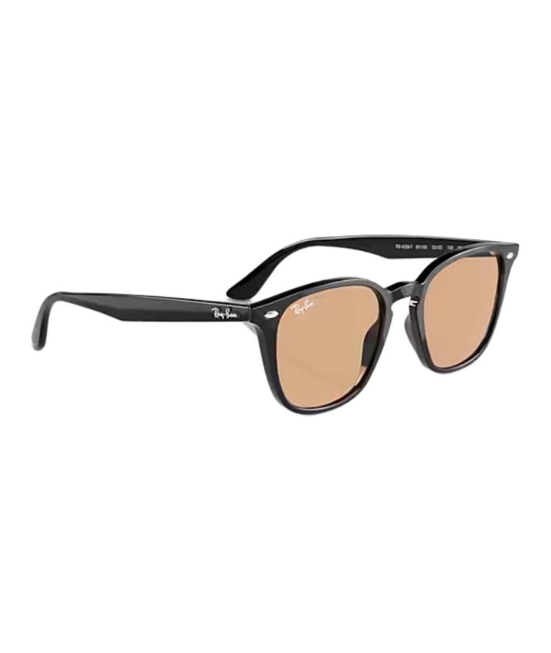 RAY BAN Черные пластиковые солнцезащитные очки, фото 4