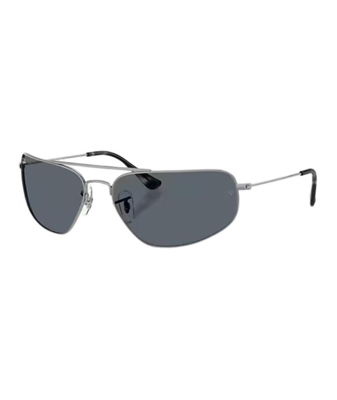 RAY BAN Серые металлические солнцезащитные очки, фото 1