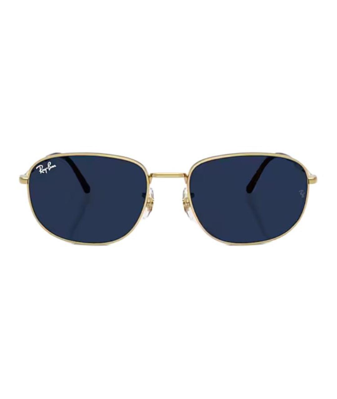 RAY BAN Золотые металлические солнцезащитные очки, фото 4