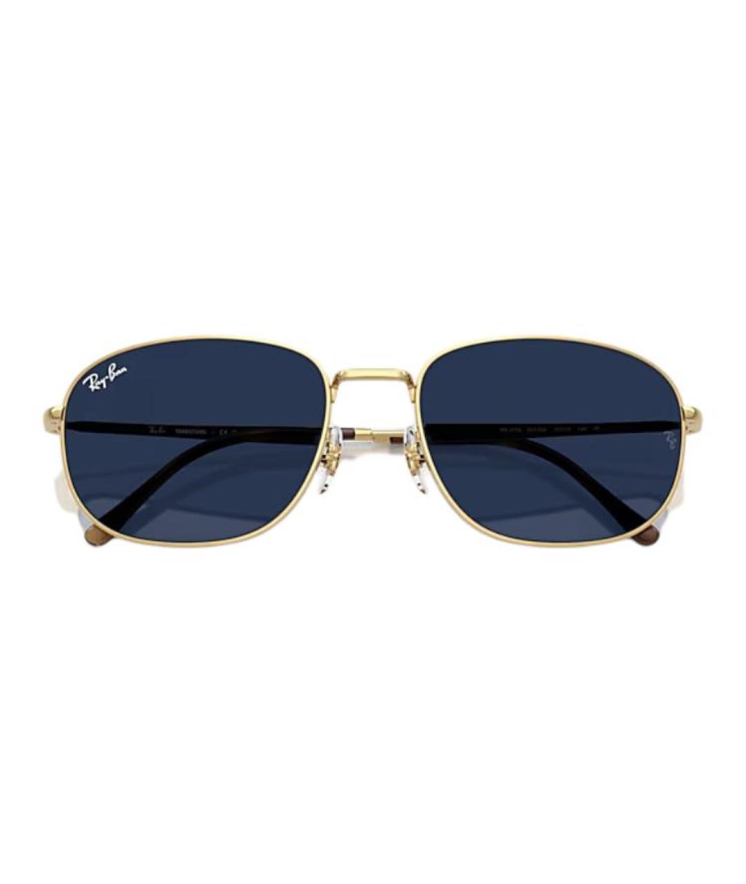 RAY BAN Золотые металлические солнцезащитные очки, фото 5