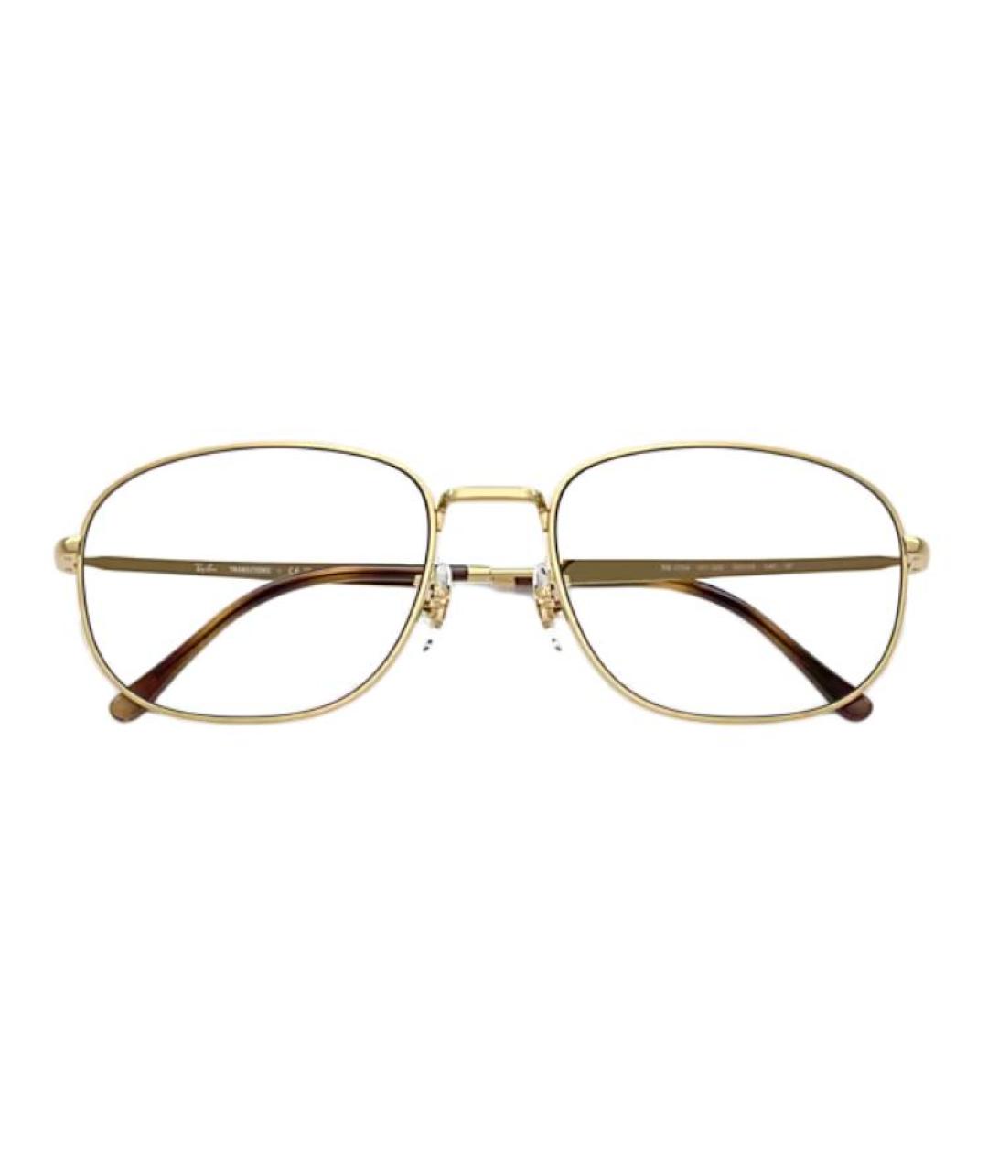 RAY BAN Золотые металлические солнцезащитные очки, фото 3