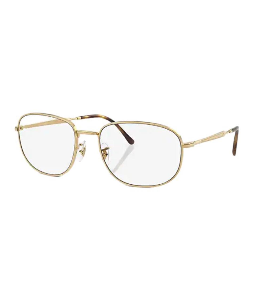 RAY BAN Золотые металлические солнцезащитные очки, фото 1