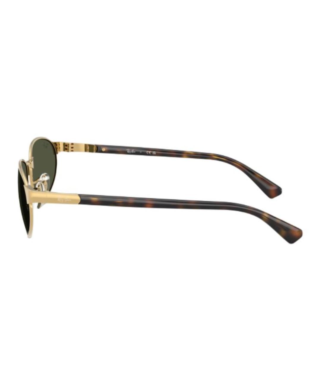 RAY BAN Золотые металлические солнцезащитные очки, фото 3