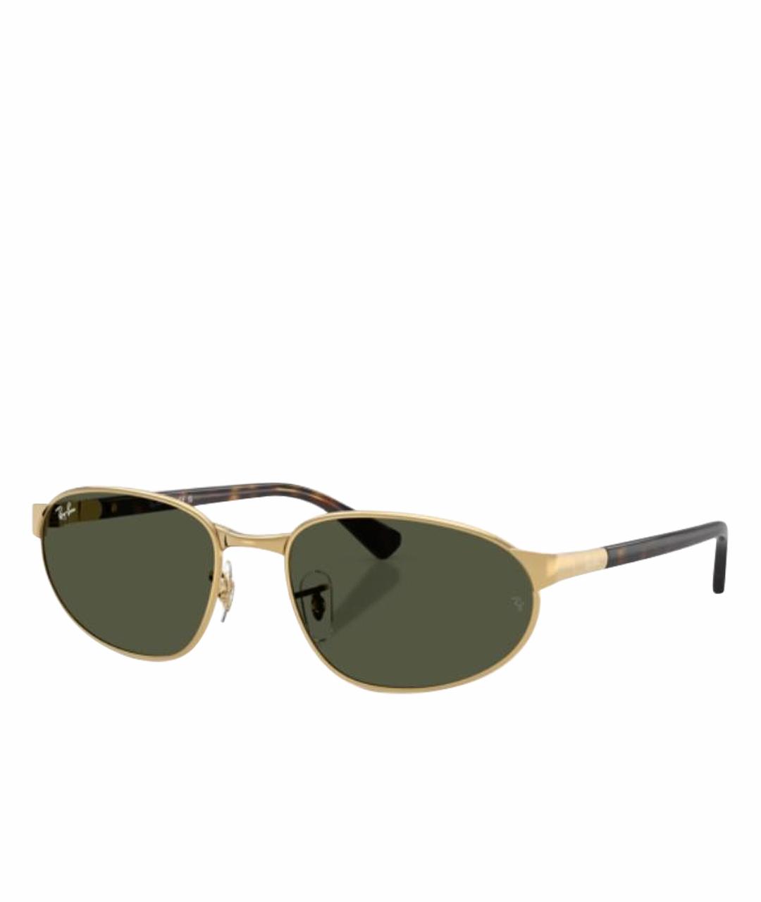 RAY BAN Золотые металлические солнцезащитные очки, фото 1