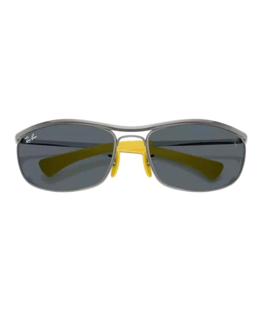 RAY BAN Серебряные металлические солнцезащитные очки, фото 3