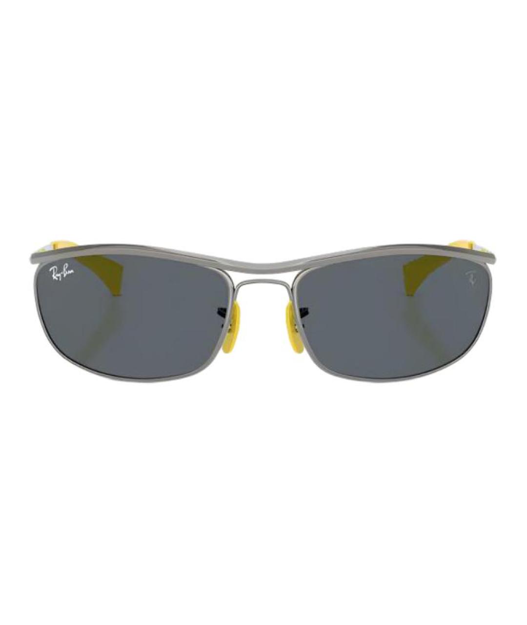RAY BAN Серебряные металлические солнцезащитные очки, фото 2