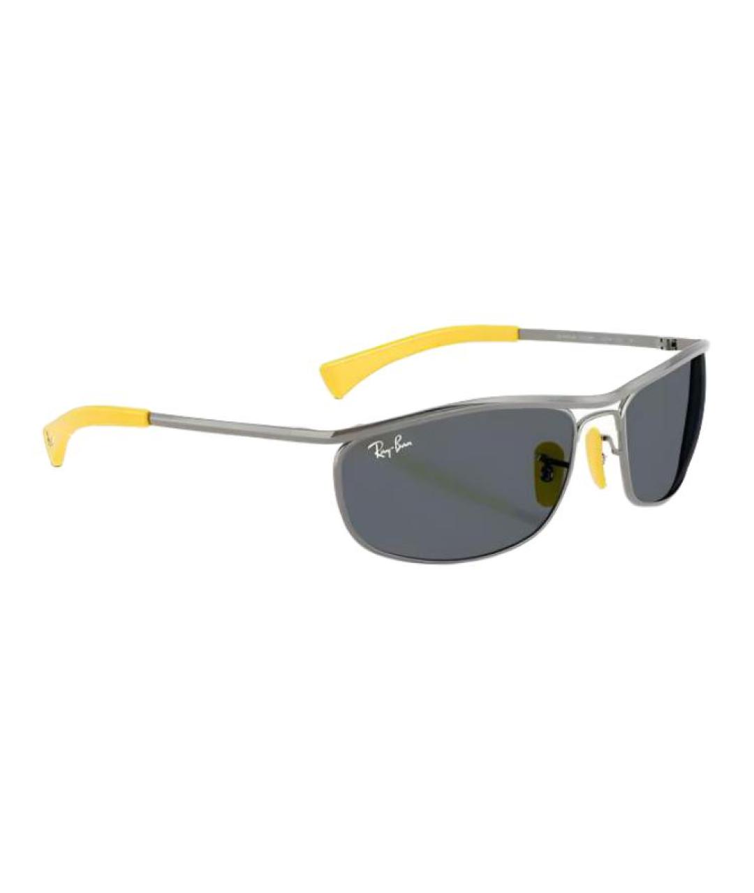 RAY BAN Серебряные металлические солнцезащитные очки, фото 4