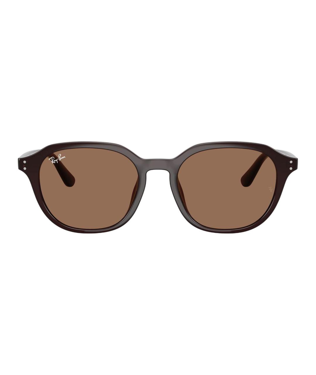 RAY BAN Коричневые пластиковые солнцезащитные очки, фото 2