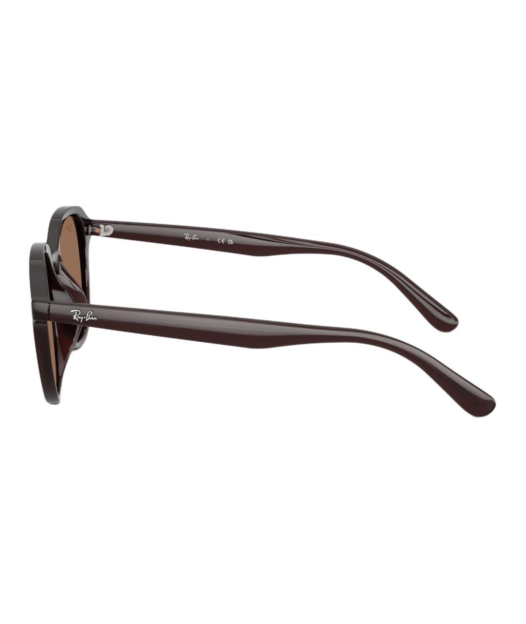 RAY BAN Коричневые пластиковые солнцезащитные очки, фото 3
