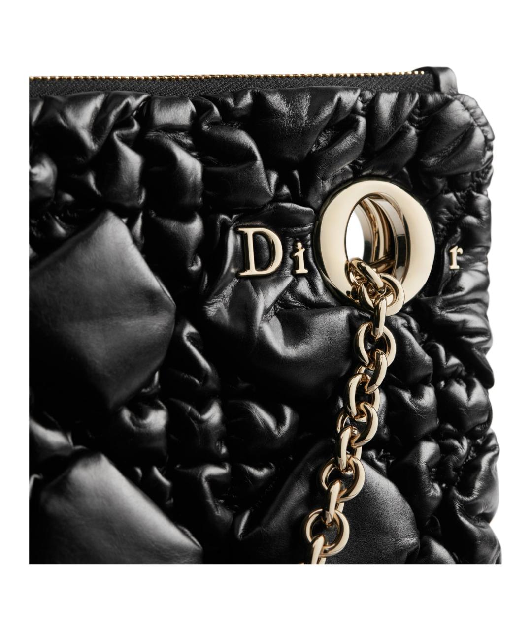 CHRISTIAN DIOR Черная кожаная сумка через плечо, фото 4