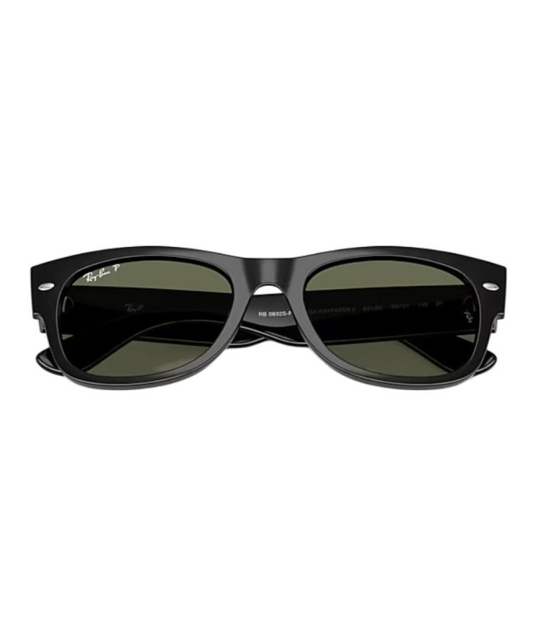 RAY BAN Черные пластиковые солнцезащитные очки, фото 4
