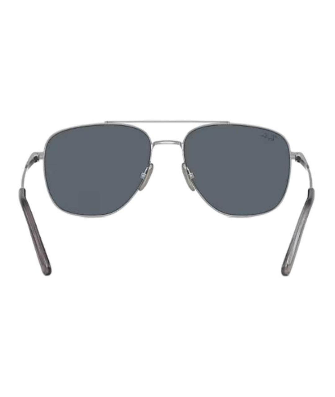 RAY BAN Серебряные металлические солнцезащитные очки, фото 5