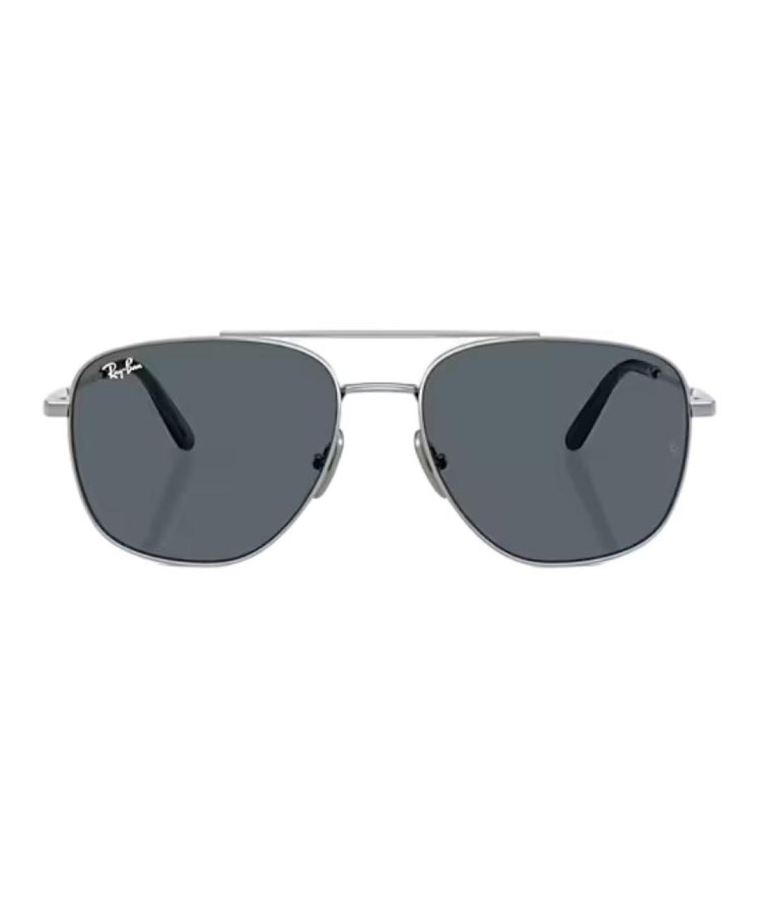 RAY BAN Серебряные металлические солнцезащитные очки, фото 2