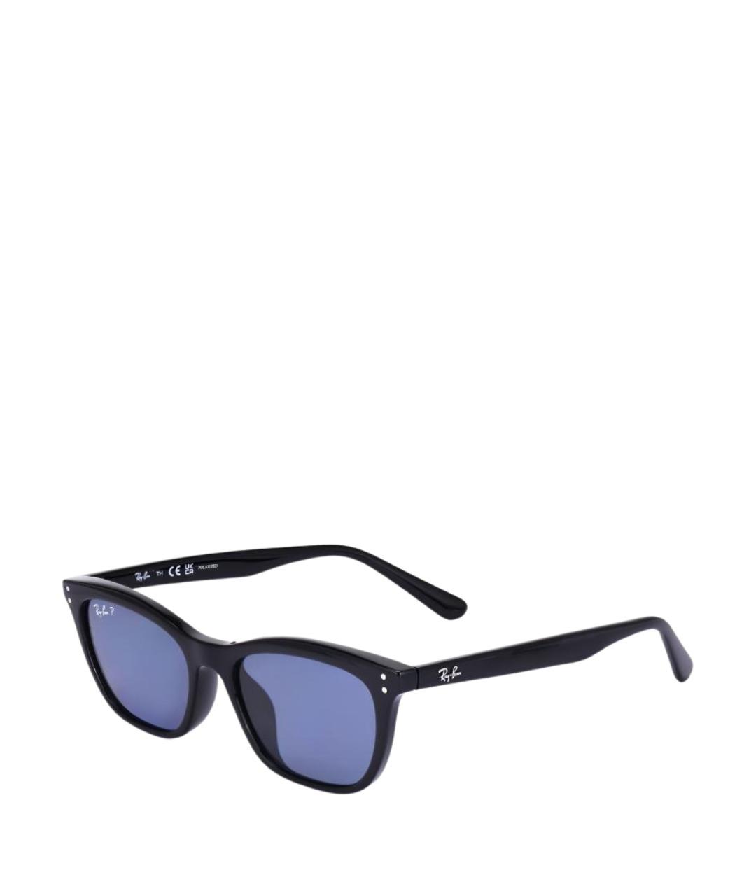 RAY BAN Черные пластиковые солнцезащитные очки, фото 1