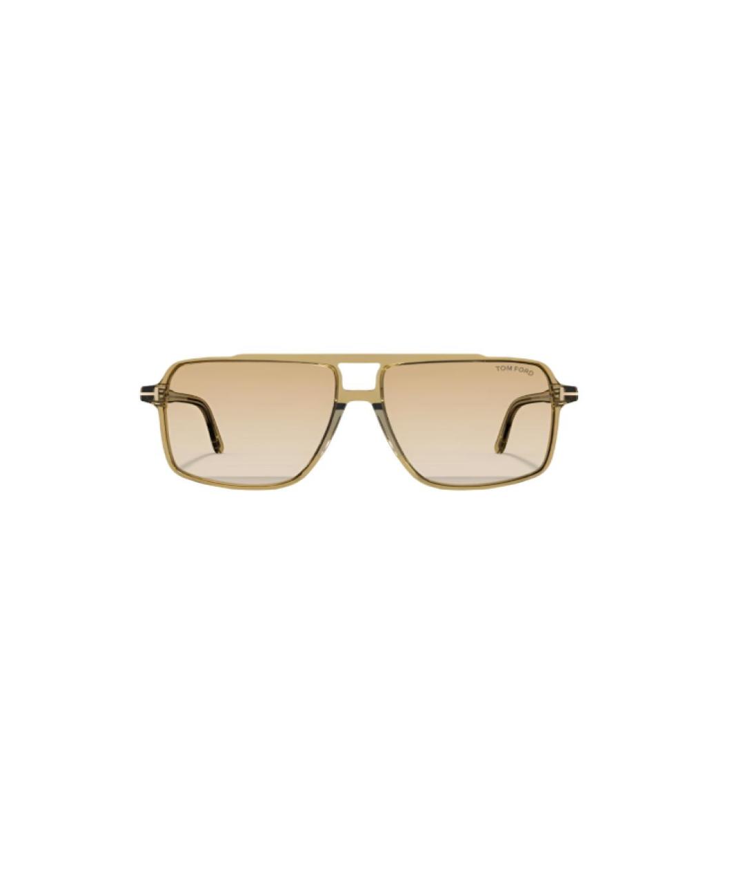 TOM FORD Желтые пластиковые солнцезащитные очки, фото 2