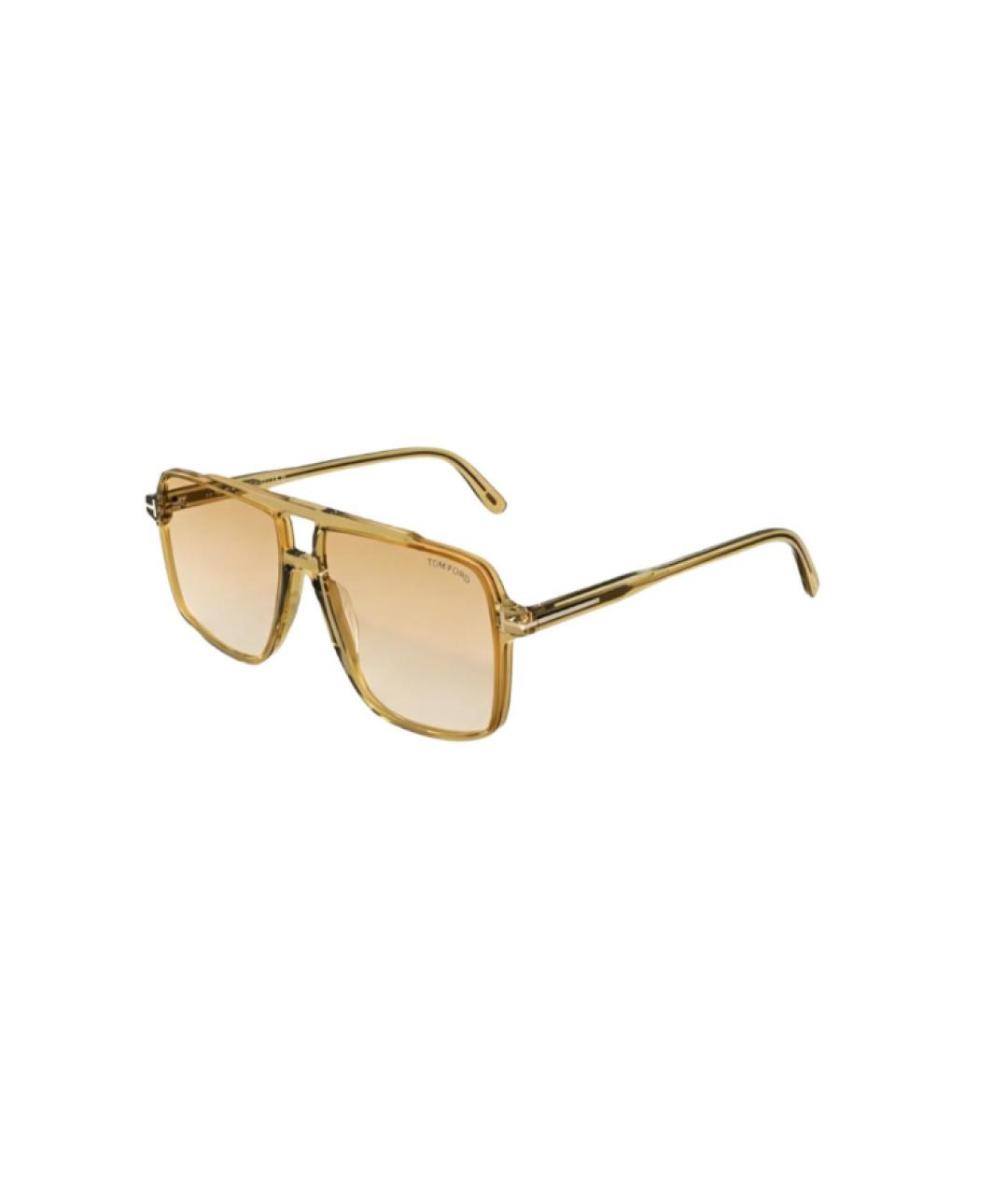 TOM FORD Желтые пластиковые солнцезащитные очки, фото 4