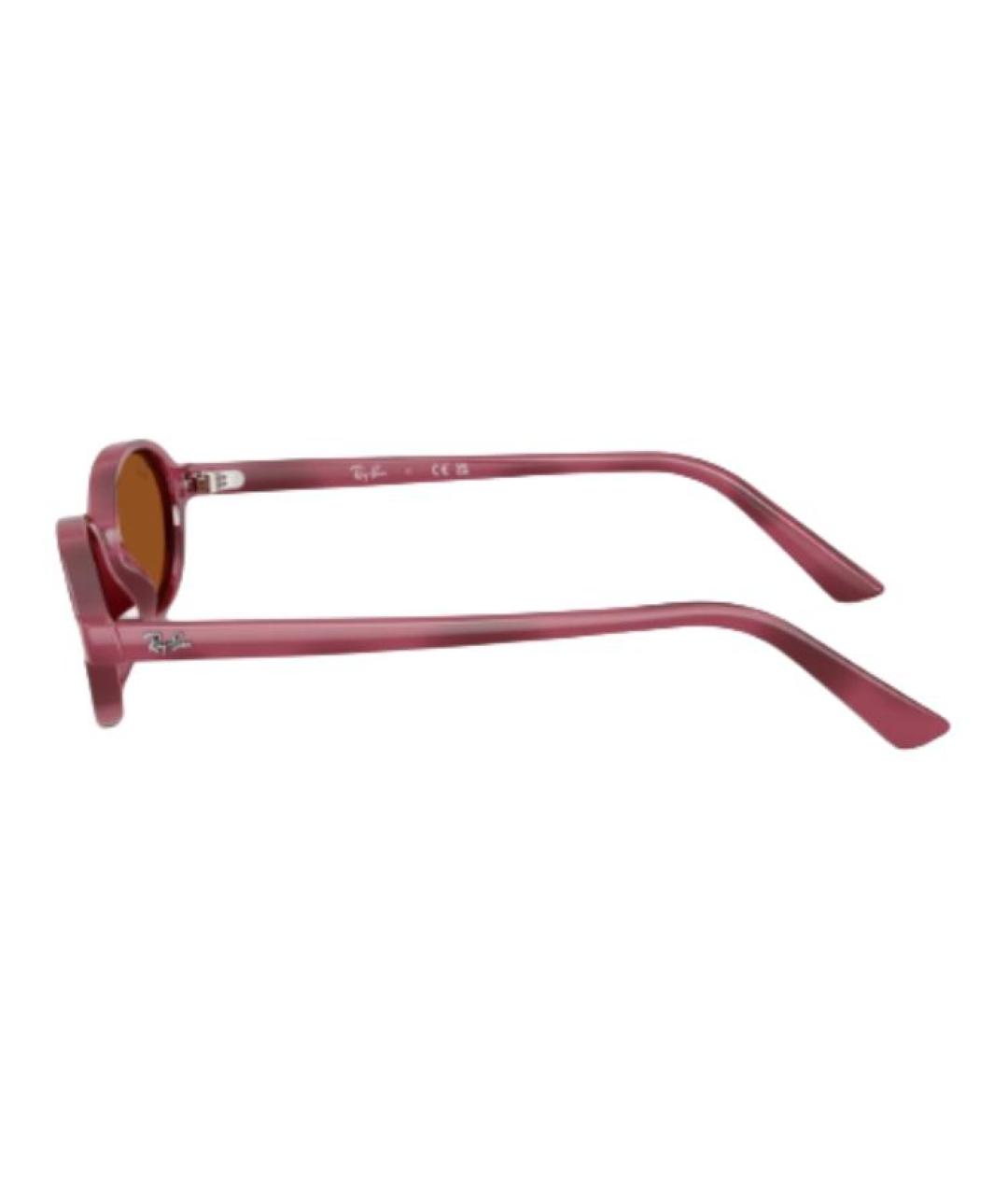 RAY BAN Коричневые пластиковые солнцезащитные очки, фото 3